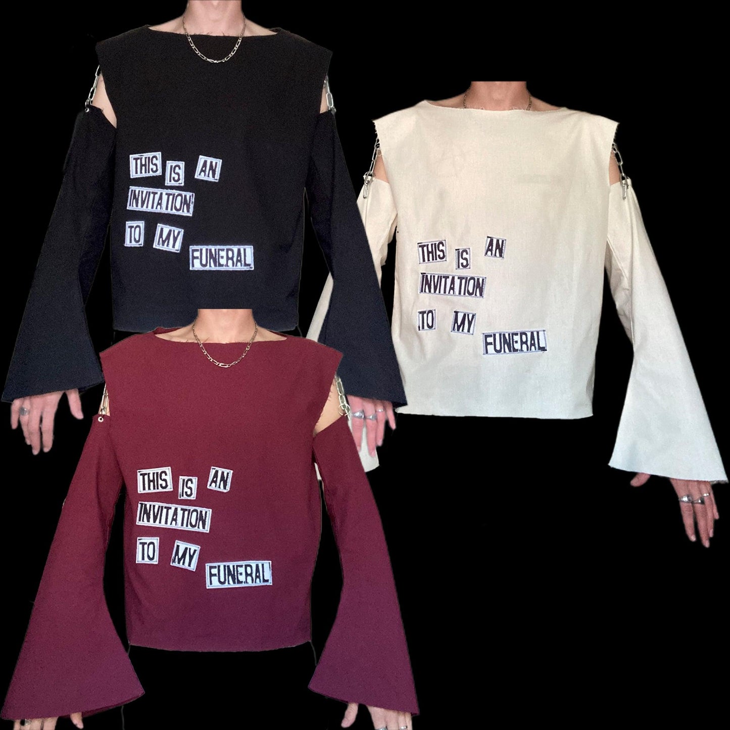 Long sleeves funeral top handmade by 00timeleft worn.