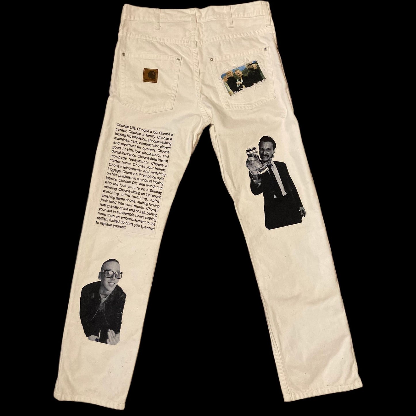 Back of the Trainspotting pants upcycled by 00timeleft.