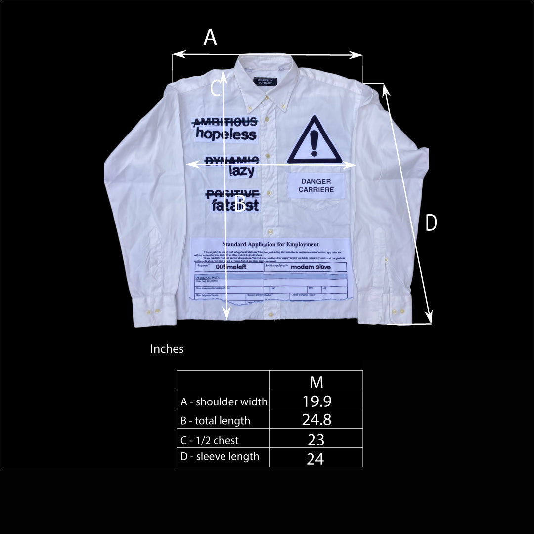 1OF1 WHITE CORPORATE SHIRT - MEDIUM