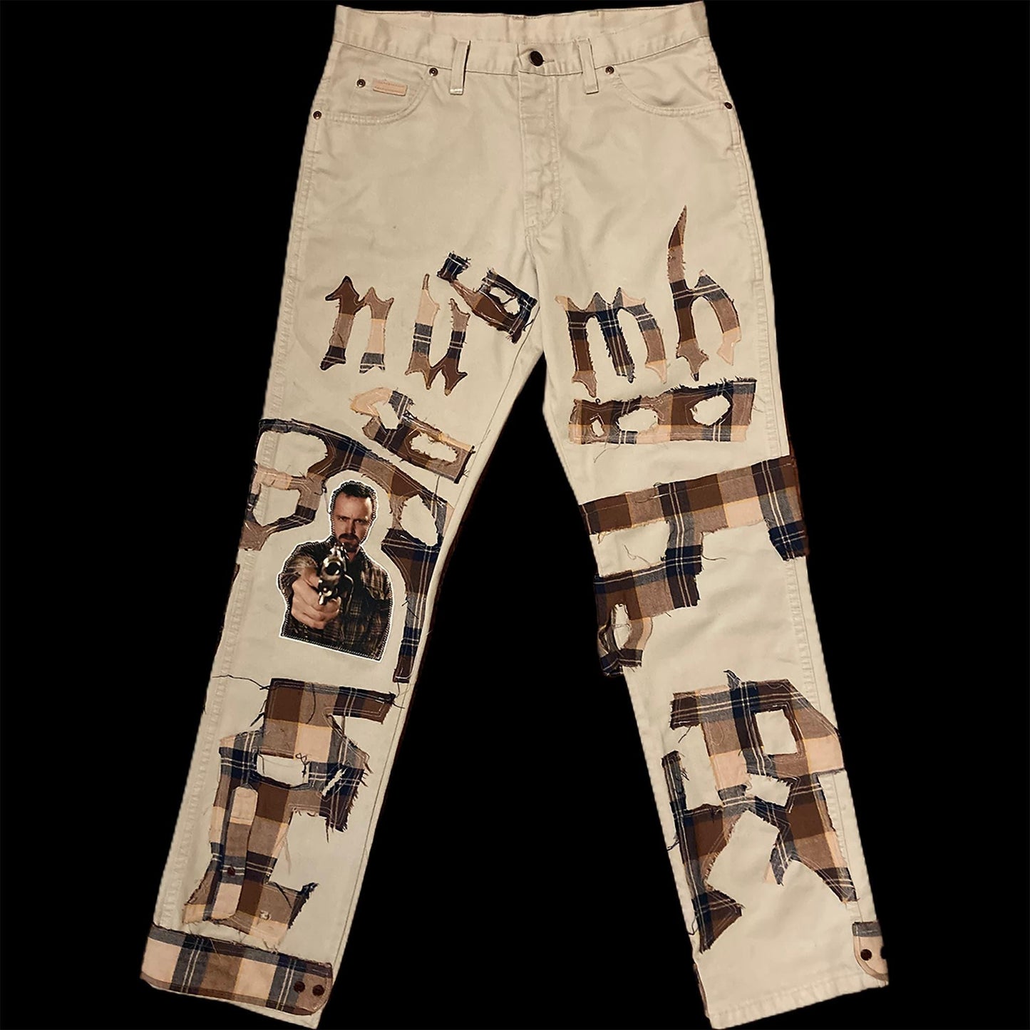 Front of the Numb pants upcycled by 00timeleft.