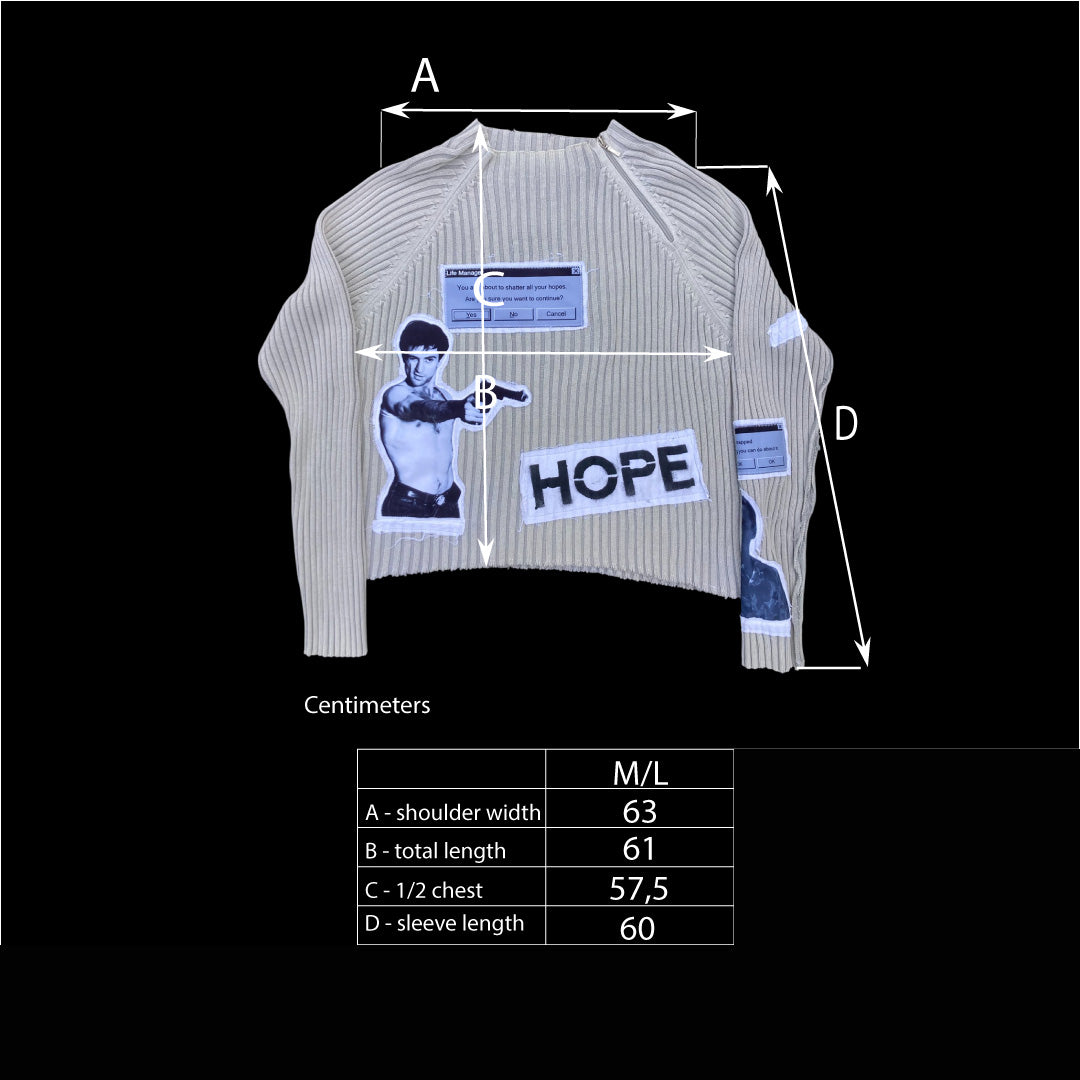 1OF1 SHATTERED HOPE SWEATER - MEDIUM