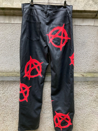 back view of the anarchy pleather jeans