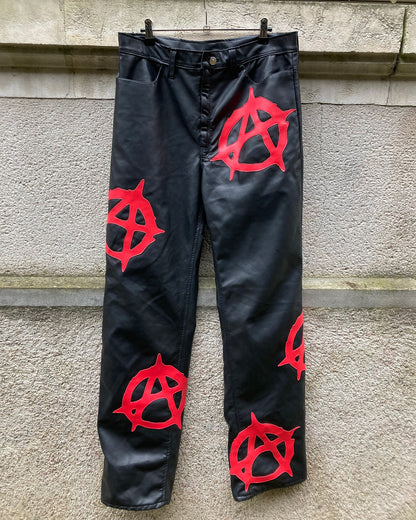 front view of the anarchy pleather pants