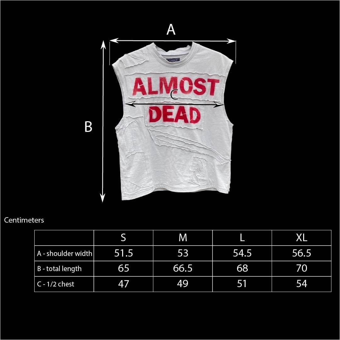 Almost Dead top centimeters size guide