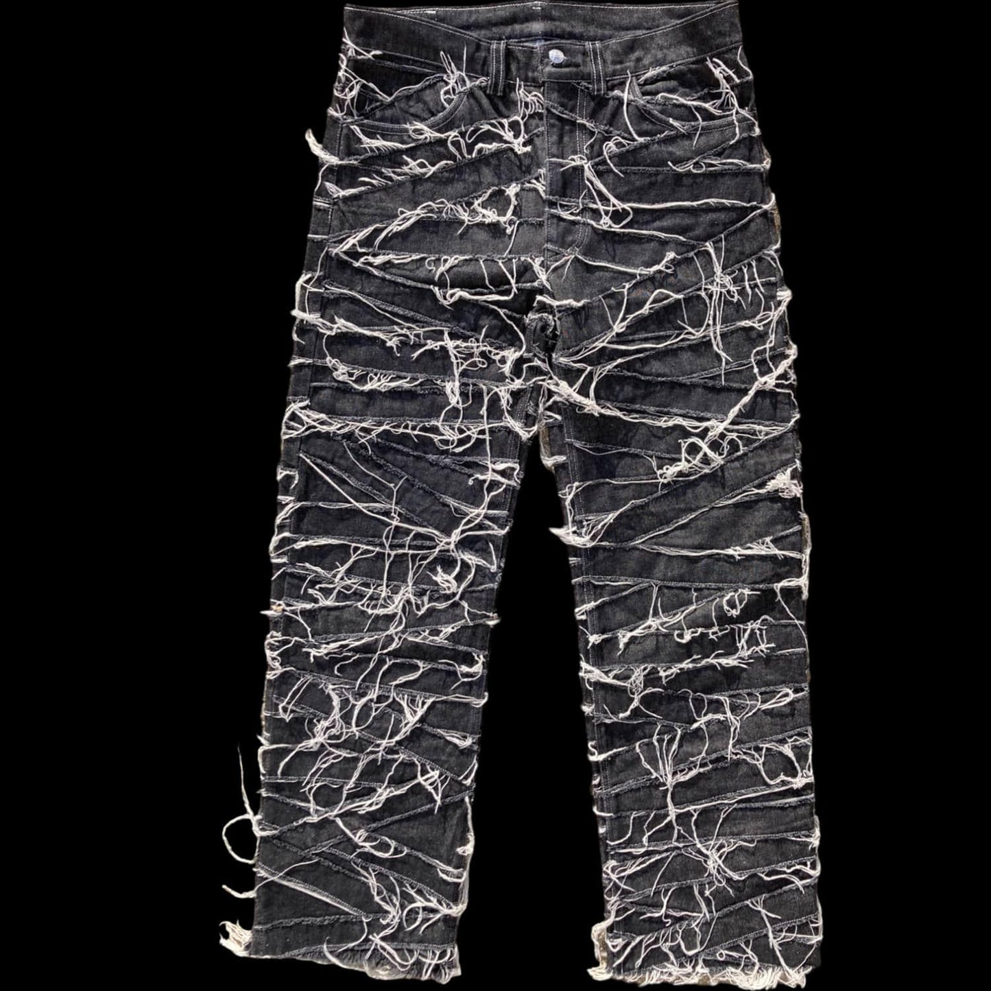 Front of the Cobweb jeans handmade by 00timeleft