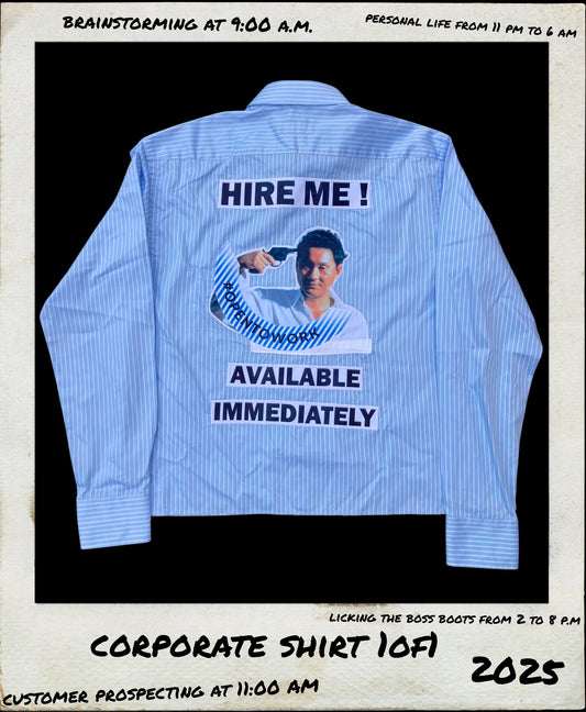 1OF1 STRIPPED CORPORATE SHIRT - MEDIUM