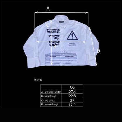 1OF1 WHITE CORPORATE SHIRT - OVERSIZE