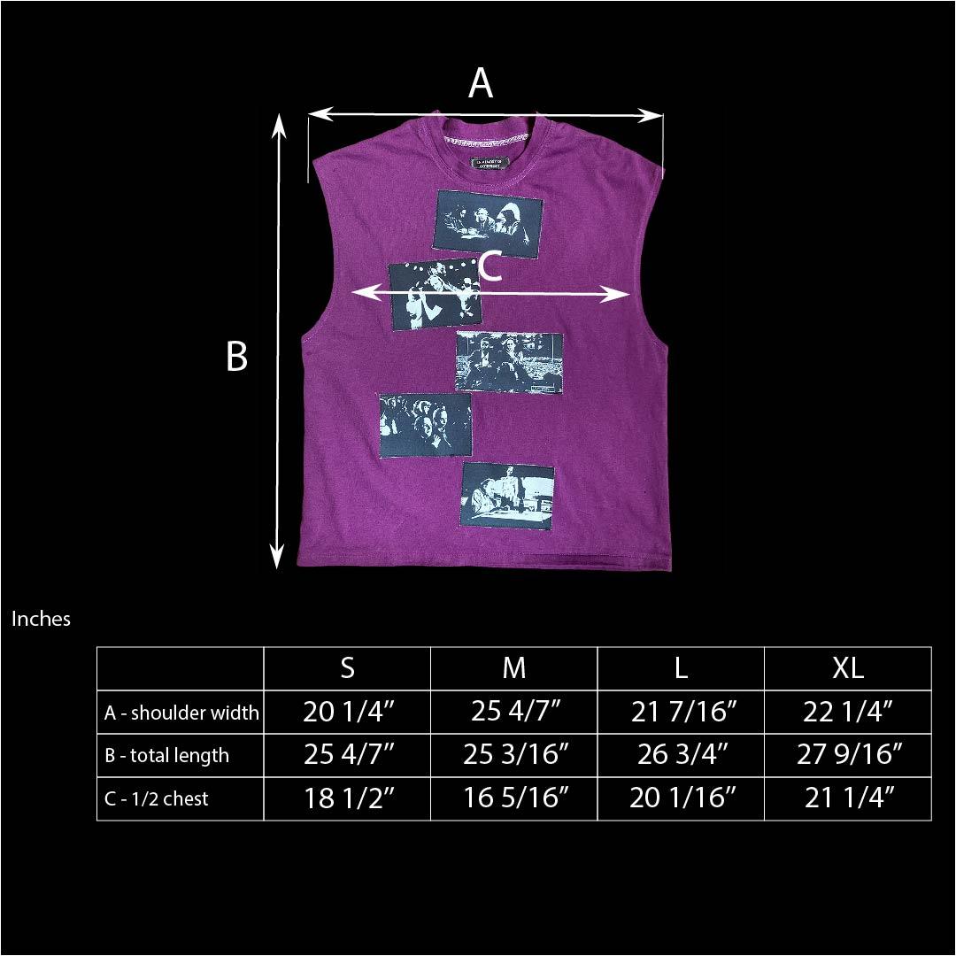 Inches size guide of the Love and Boredom Top