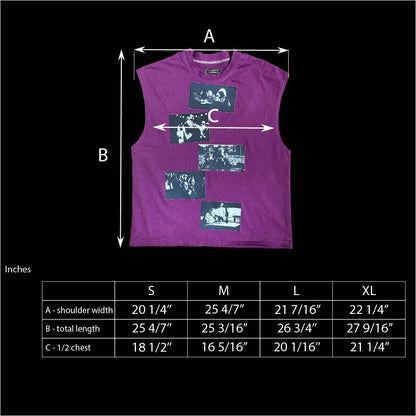 Inches size guide of the Love and Boredom Top